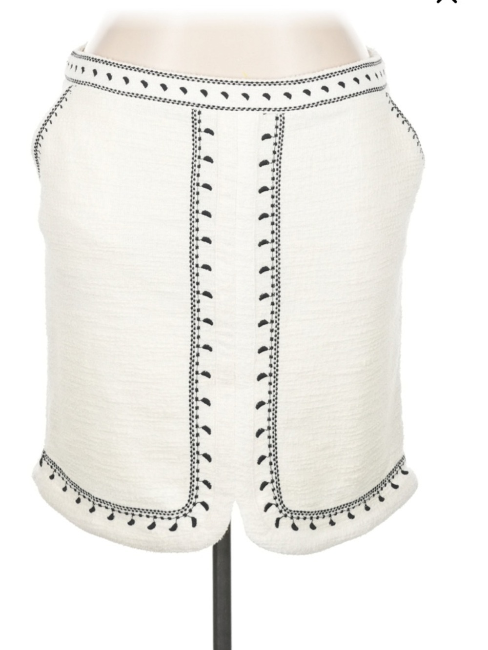 Anthropologie Dolan Left Coast Embroidered Mini Skirt Cream Scalloped Hem XL NWT - Picture 2 of 5
